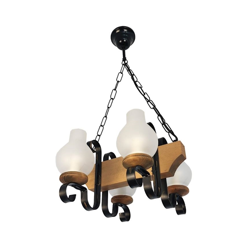 Brilagi - Chandelier on a chain QUEEN 4xE14/40W/230V beech