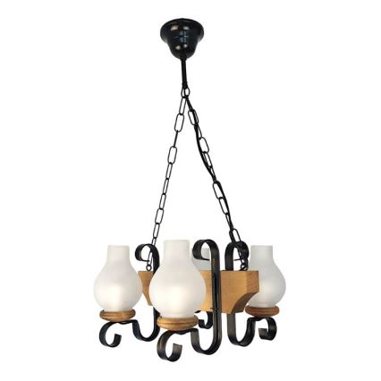 Brilagi - Chandelier on a chain QUEEN 4xE14/40W/230V beech