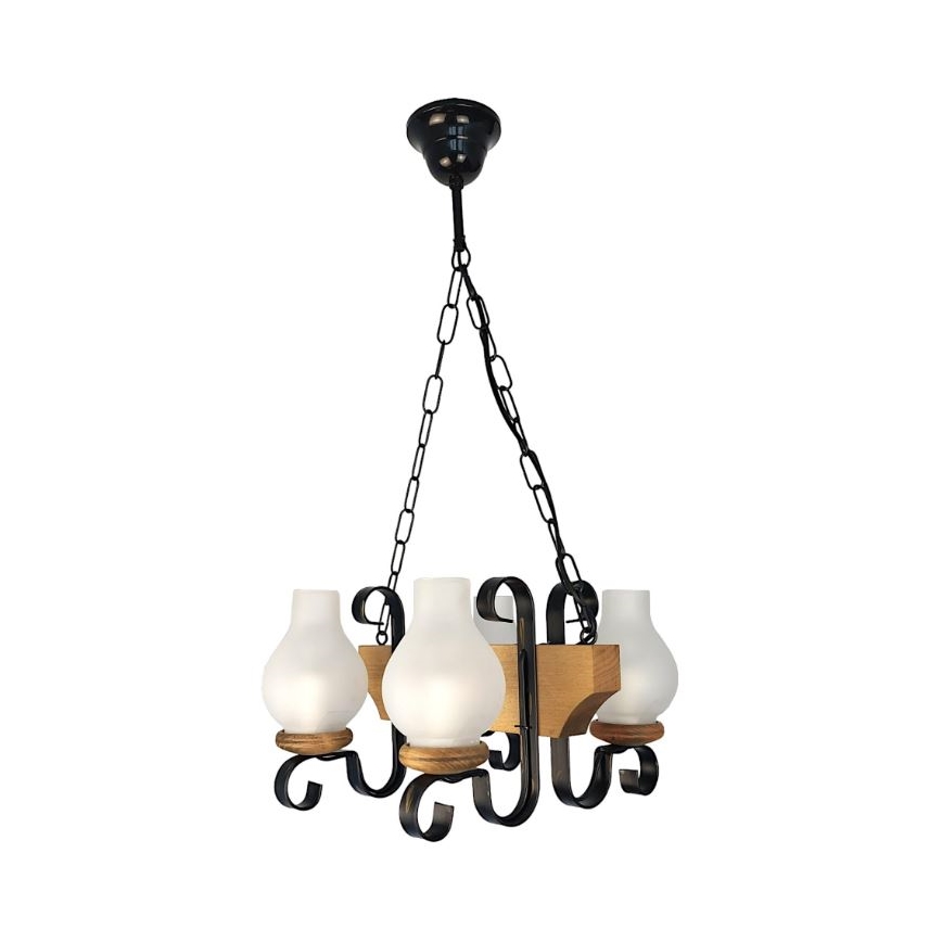 Brilagi - Chandelier on a chain QUEEN 4xE14/40W/230V beech