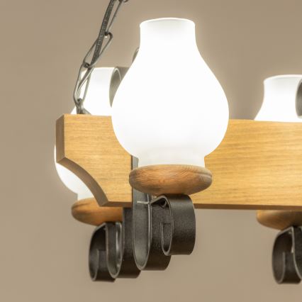 Brilagi - Chandelier on a chain QUEEN 4xE14/40W/230V beech