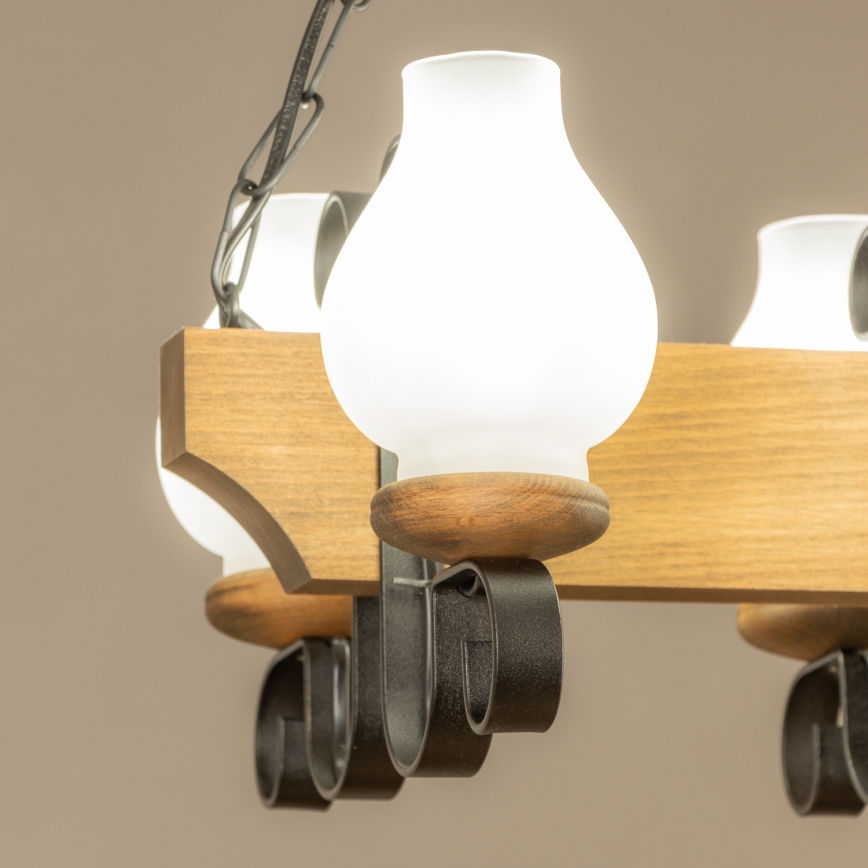 Brilagi - Chandelier on a chain QUEEN 4xE14/40W/230V beech