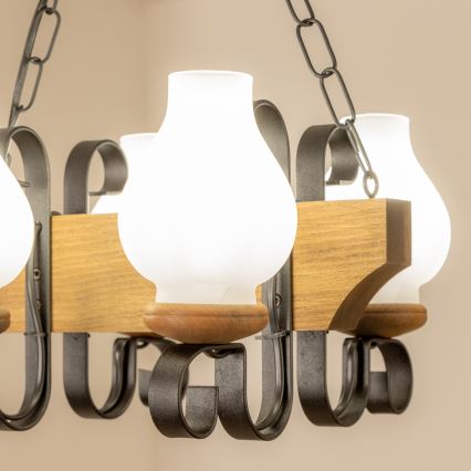 Brilagi - Chandelier on a chain QUEEN 4xE14/40W/230V beech