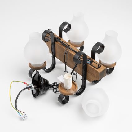 Brilagi - Chandelier on a chain QUEEN 4xE14/40W/230V beech