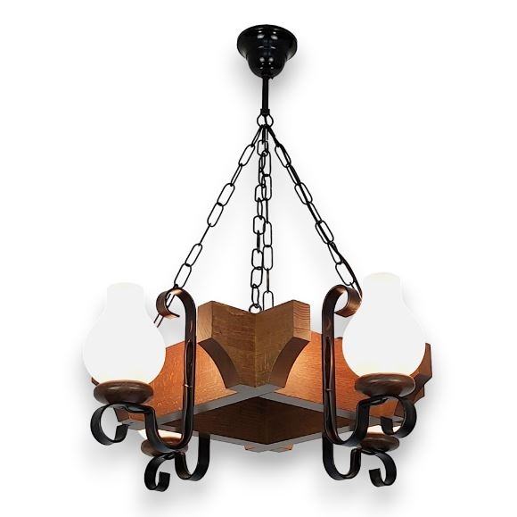 Brilagi - Chandelier on a chain QUEEN 4xE14/40W/230V beech/walnut