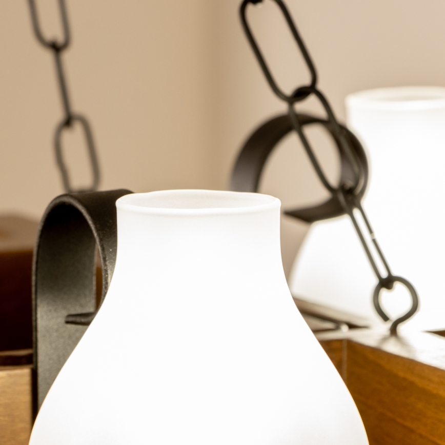 Brilagi - Chandelier on a chain QUEEN 4xE14/40W/230V beech/walnut