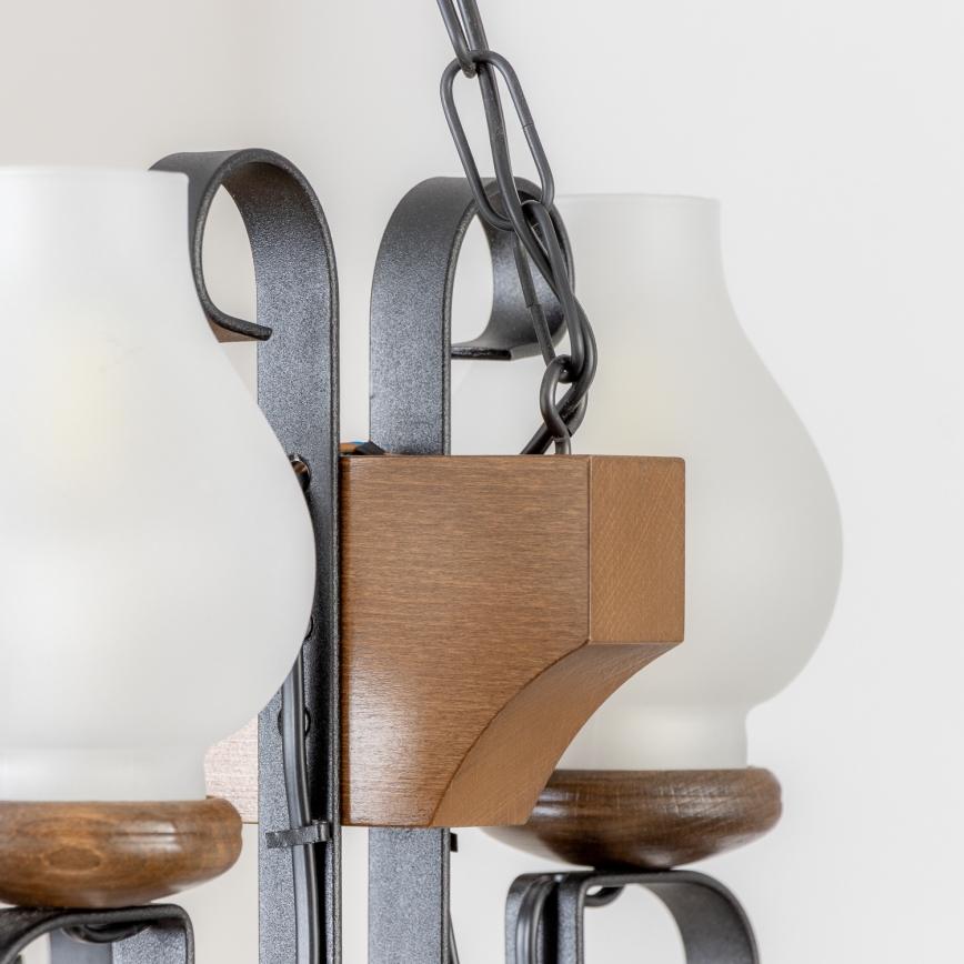 Brilagi - Chandelier on a chain QUEEN 4xE14/40W/230V beech/walnut