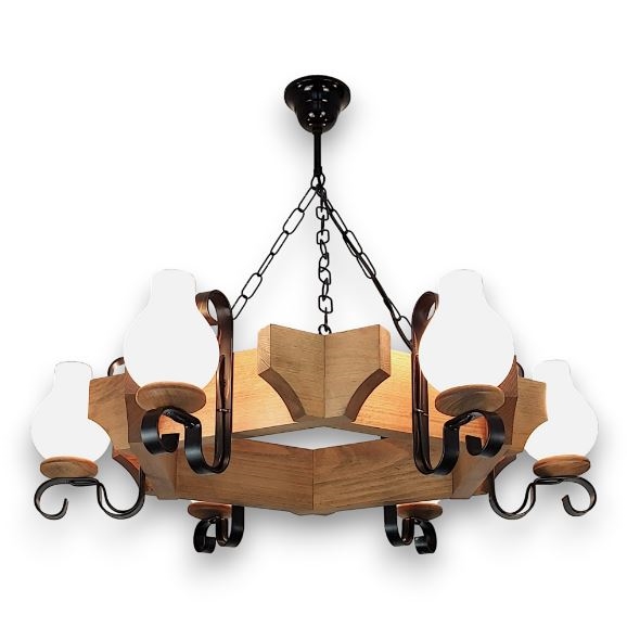 Brilagi - Chandelier on a chain QUEEN 6xE14/40W/230V beech