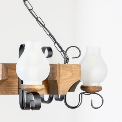 Brilagi - Chandelier on a chain QUEEN 6xE14/40W/230V beech