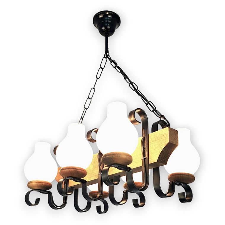 Brilagi - Chandelier on a chain QUEEN 6xE14/40W/230V beech