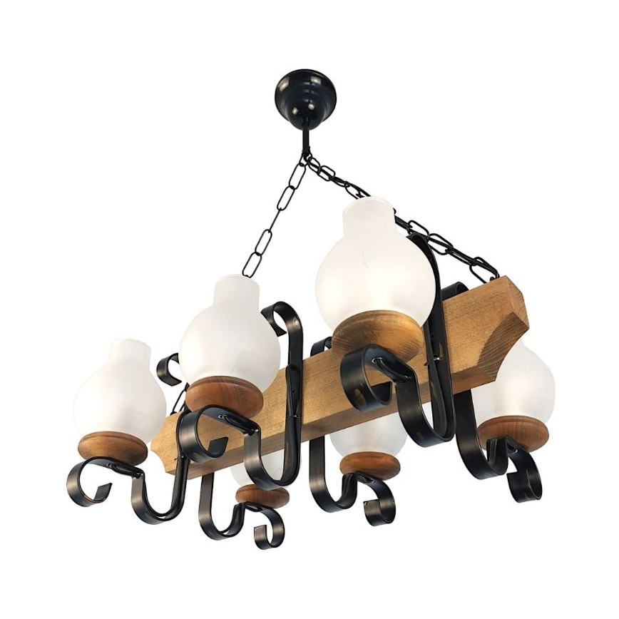 Brilagi - Chandelier on a chain QUEEN 6xE14/40W/230V beech