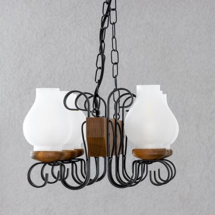 Brilagi - Chandelier on a chain QUEEN 6xE14/40W/230V beech