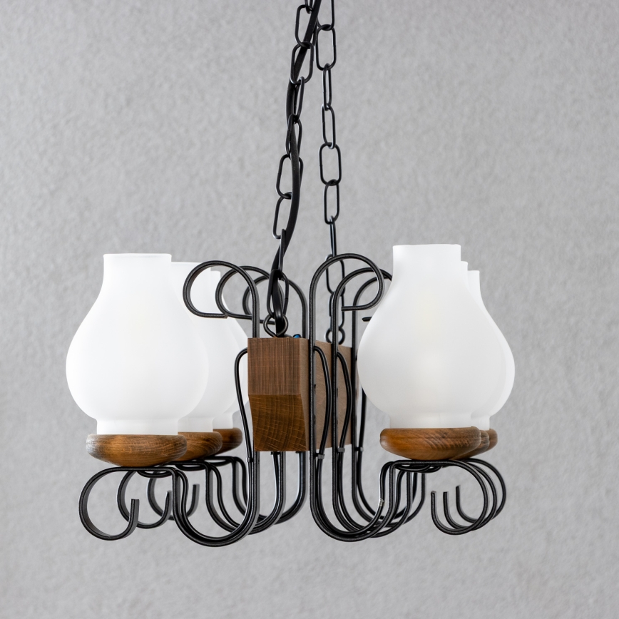 Brilagi - Chandelier on a chain QUEEN 6xE14/40W/230V beech
