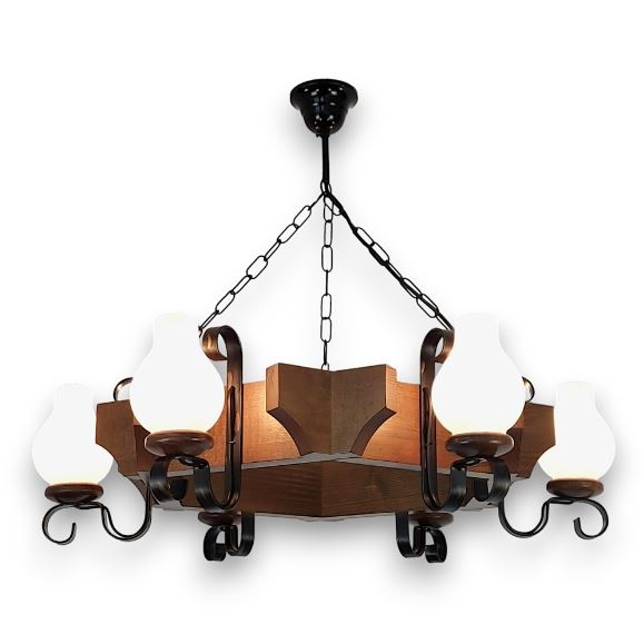 Brilagi - Chandelier on a chain QUEEN 6xE14/40W/230V beech/walnut