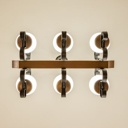 Brilagi - Chandelier on a chain QUEEN 6xE14/40W/230V beech/walnut