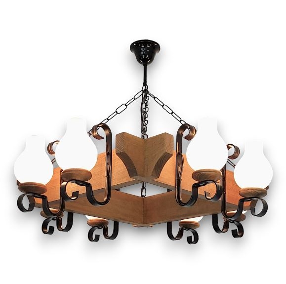 Brilagi - Chandelier on a chain QUEEN 8xE14/40W/230V beech