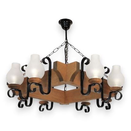 Brilagi - Chandelier on a chain QUEEN 8xE14/40W/230V beech