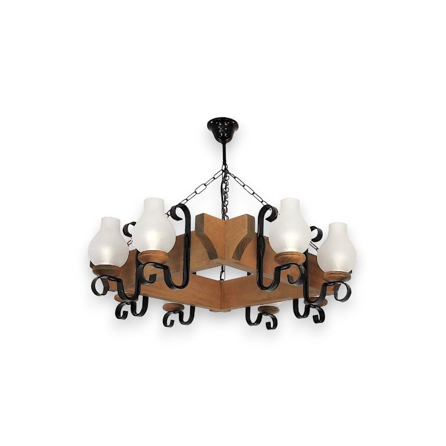 Brilagi - Chandelier on a chain QUEEN 8xE14/40W/230V beech