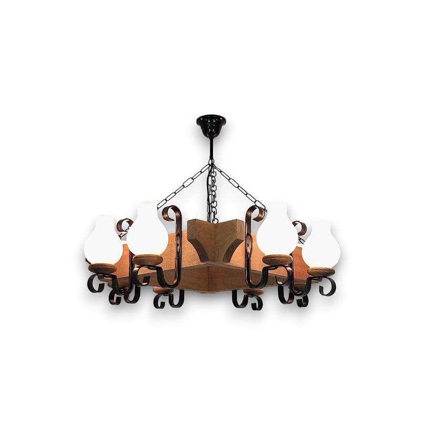 Brilagi - Chandelier on a chain QUEEN 8xE14/40W/230V beech