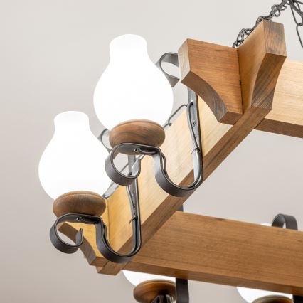 Brilagi - Chandelier on a chain QUEEN 8xE14/40W/230V beech