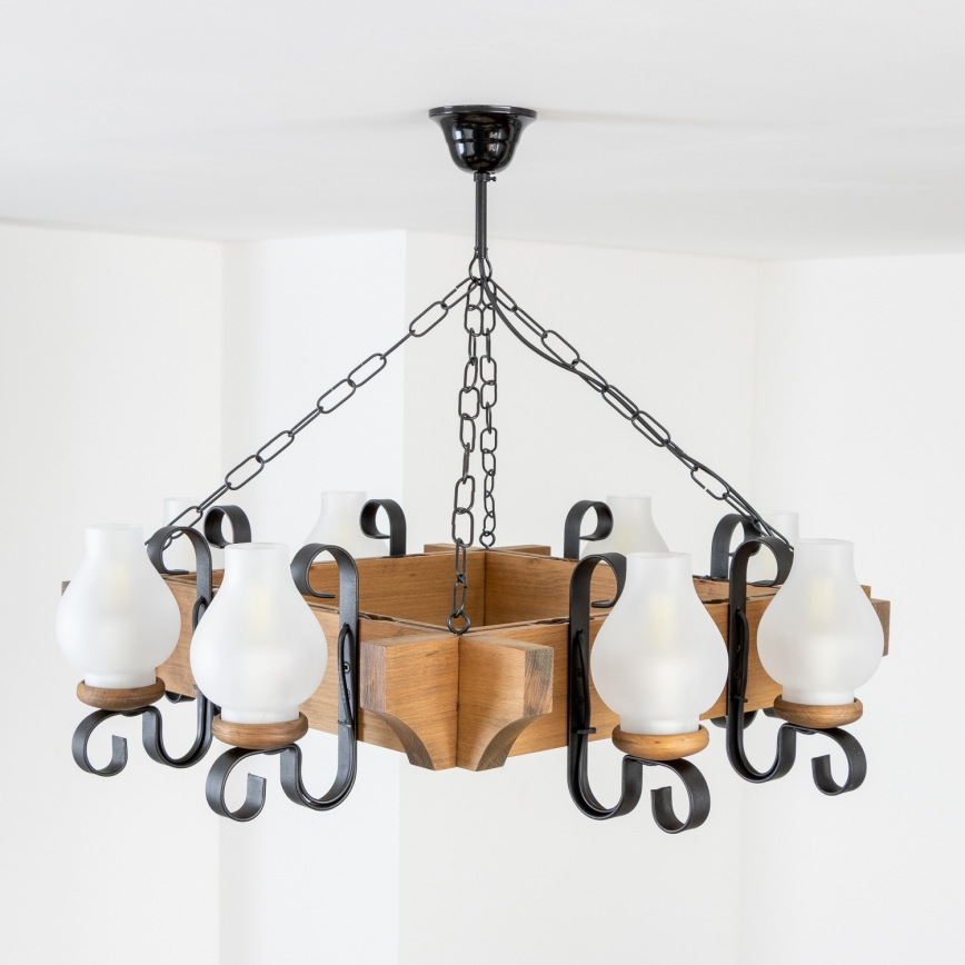 Brilagi - Chandelier on a chain QUEEN 8xE14/40W/230V beech