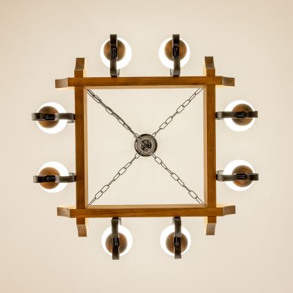Brilagi - Chandelier on a chain QUEEN 8xE14/40W/230V beech
