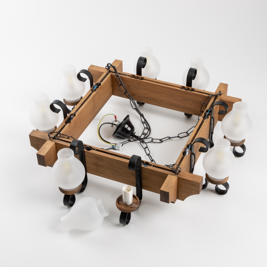 Brilagi - Chandelier on a chain QUEEN 8xE14/40W/230V beech