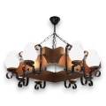 Brilagi - Chandelier on a chain QUEEN 8xE14/40W/230V beech/walnut