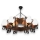 Brilagi - Chandelier on a chain QUEEN 8xE14/40W/230V beech/walnut