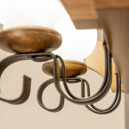 Brilagi - Chandelier on a chain QUEEN 8xE14/40W/230V beech/walnut