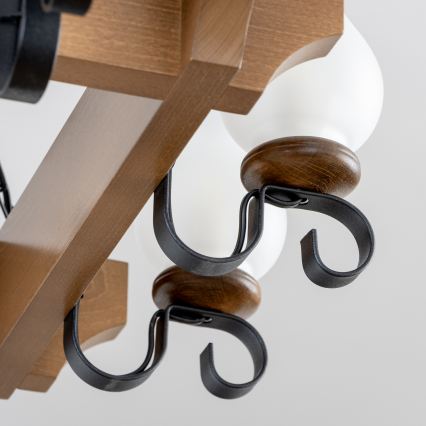 Brilagi - Chandelier on a chain QUEEN 8xE14/40W/230V beech/walnut