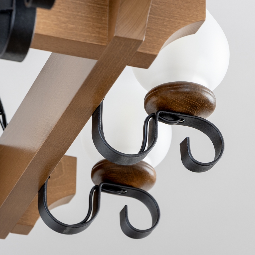 Brilagi - Chandelier on a chain QUEEN 8xE14/40W/230V beech/walnut