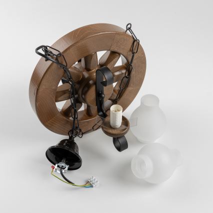 Brilagi - Chandelier on a chain ROATA 2xE14/40W/230V beech/walnut