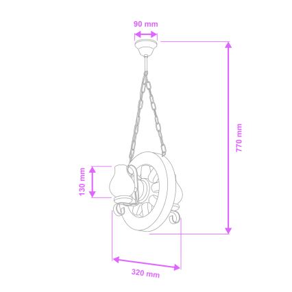 Brilagi - Chandelier on a chain ROATA 2xE14/40W/230V beech/walnut