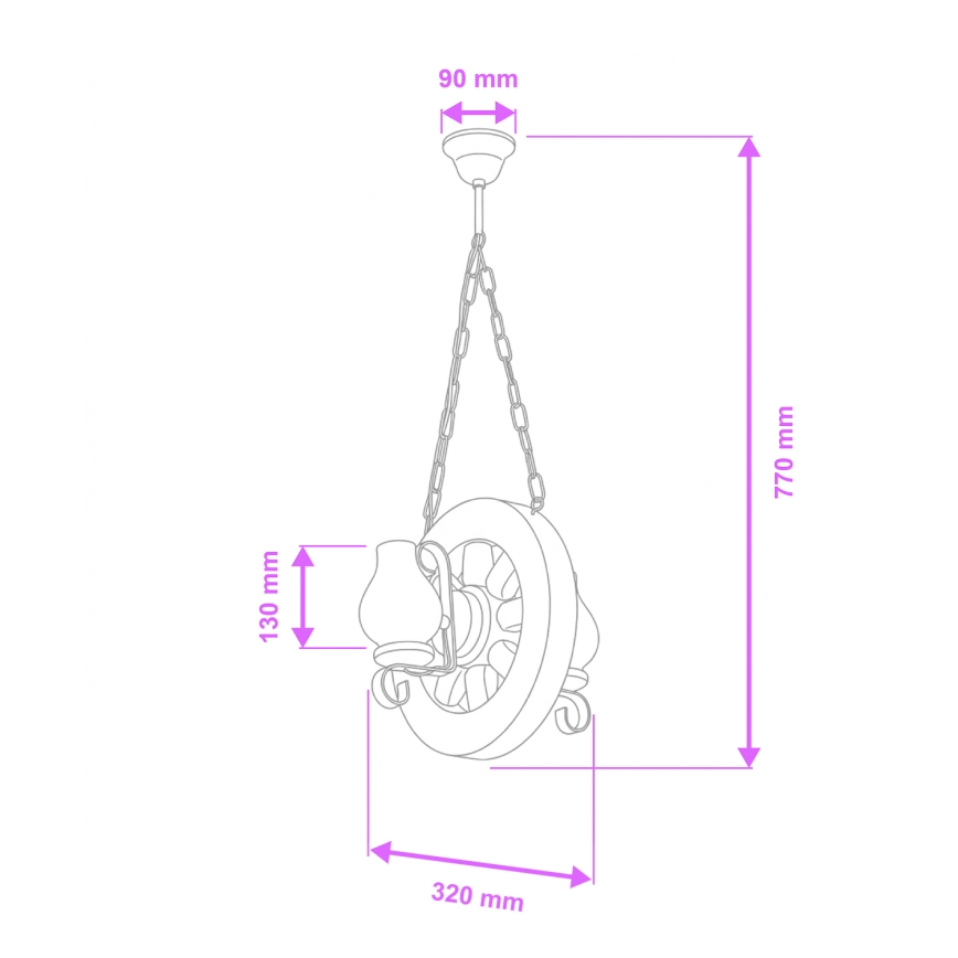 Brilagi - Chandelier on a chain ROATA 2xE14/40W/230V beech/walnut