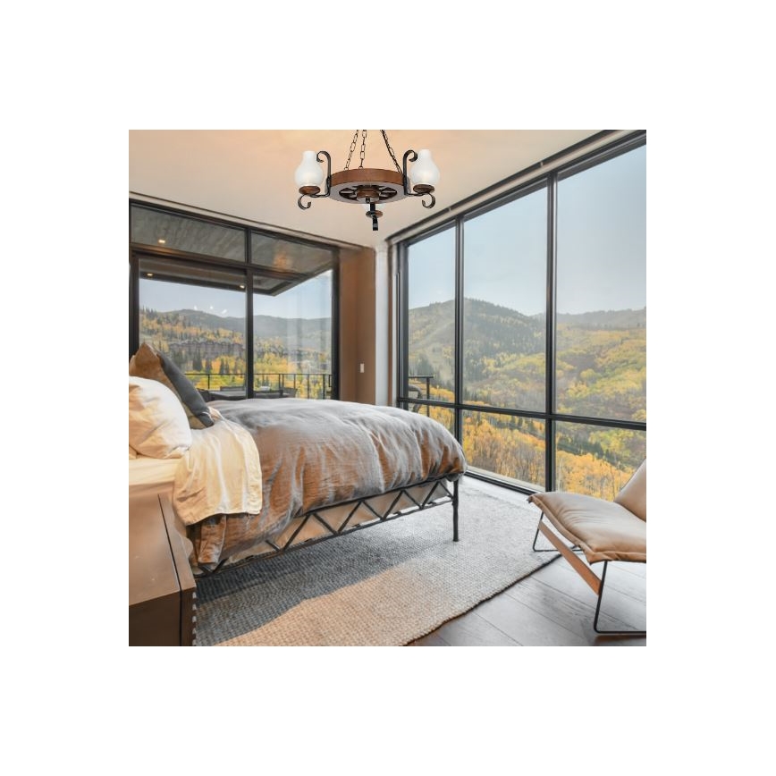 Brilagi - Chandelier on a chain ROATA 3xE14/40W/230V beech/walnut