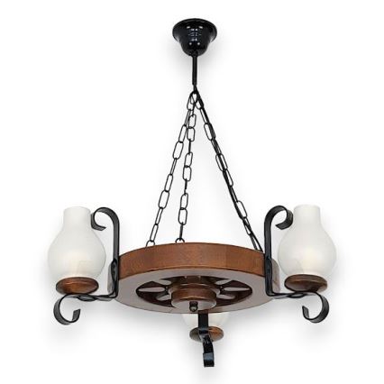 Brilagi - Chandelier on a chain ROATA 3xE14/40W/230V beech/walnut