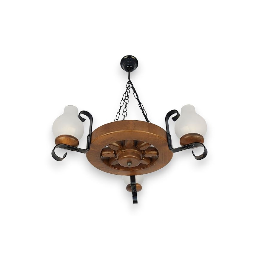 Brilagi - Chandelier on a chain ROATA 3xE14/40W/230V beech/walnut