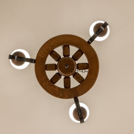 Brilagi - Chandelier on a chain ROATA 3xE14/40W/230V beech/walnut
