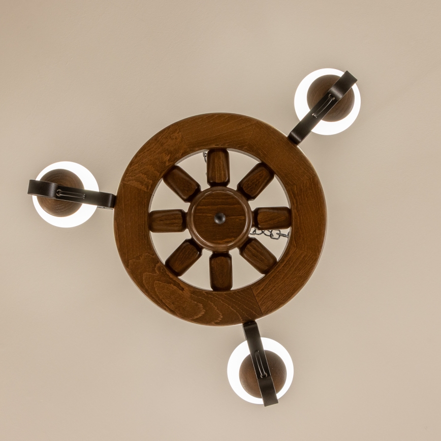 Brilagi - Chandelier on a chain ROATA 3xE14/40W/230V beech/walnut