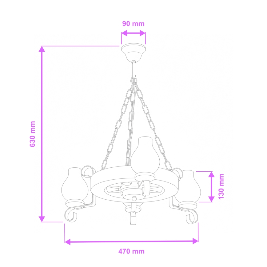 Brilagi - Chandelier on a chain ROATA 3xE14/40W/230V beech/walnut