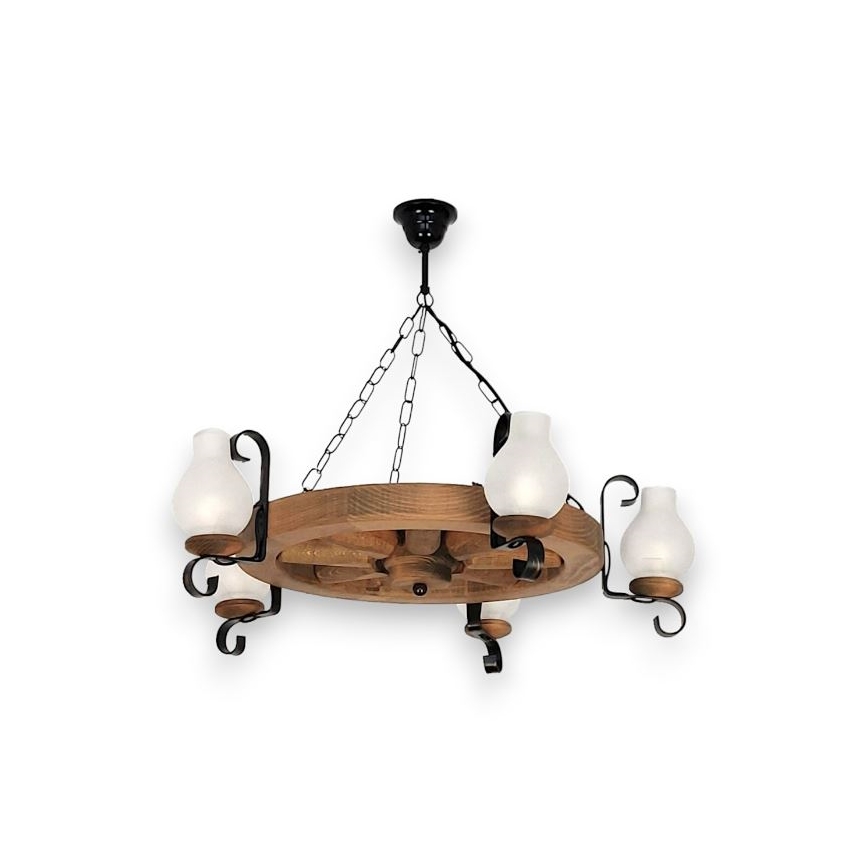 Brilagi - Chandelier on a chain ROATA 5xE14/40W/230V beech