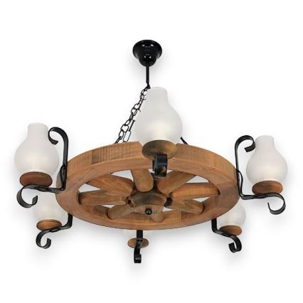 Brilagi - Chandelier on a chain ROATA 6xE14/40W/230V beech