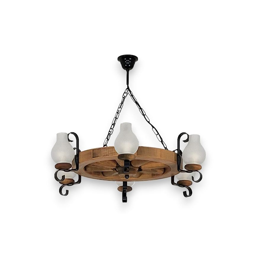 Brilagi - Chandelier on a chain ROATA 6xE14/40W/230V beech
