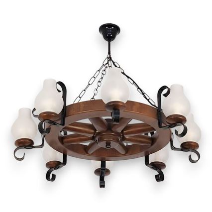 Brilagi - Chandelier on a chain ROATA 8xE14/40W/230V beech/walnut