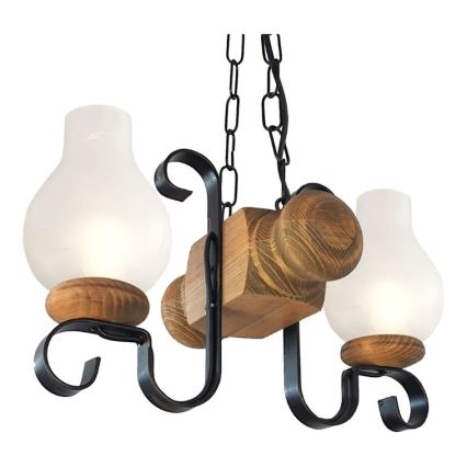 Brilagi - Chandelier on a chain RUSTIC 2xE14/40W/230V beech