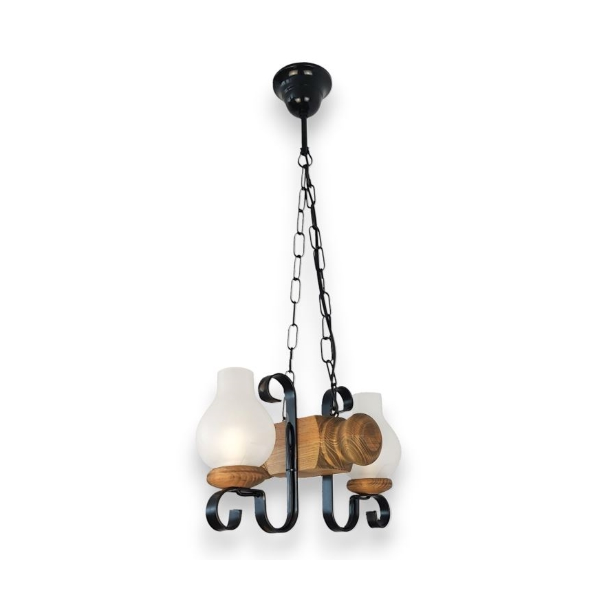 Brilagi - Chandelier on a chain RUSTIC 2xE14/40W/230V beech