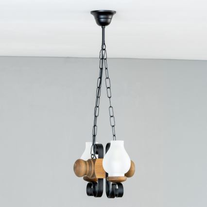 Brilagi - Chandelier on a chain RUSTIC 2xE14/40W/230V beech