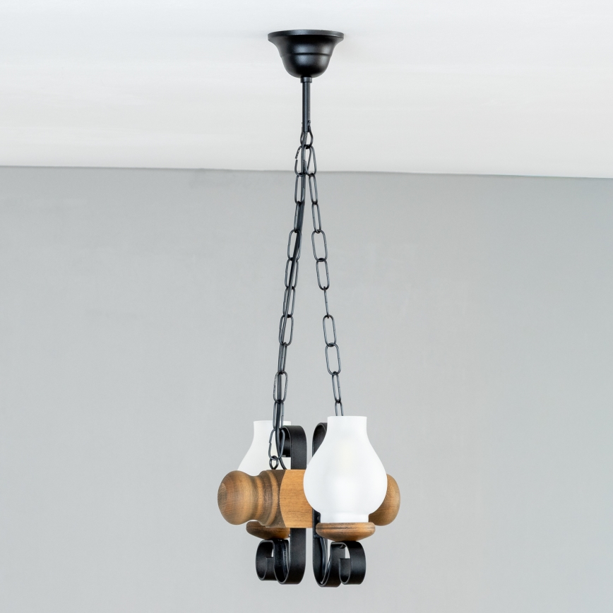 Brilagi - Chandelier on a chain RUSTIC 2xE14/40W/230V beech