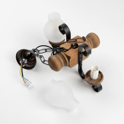 Brilagi - Chandelier on a chain RUSTIC 2xE14/40W/230V beech