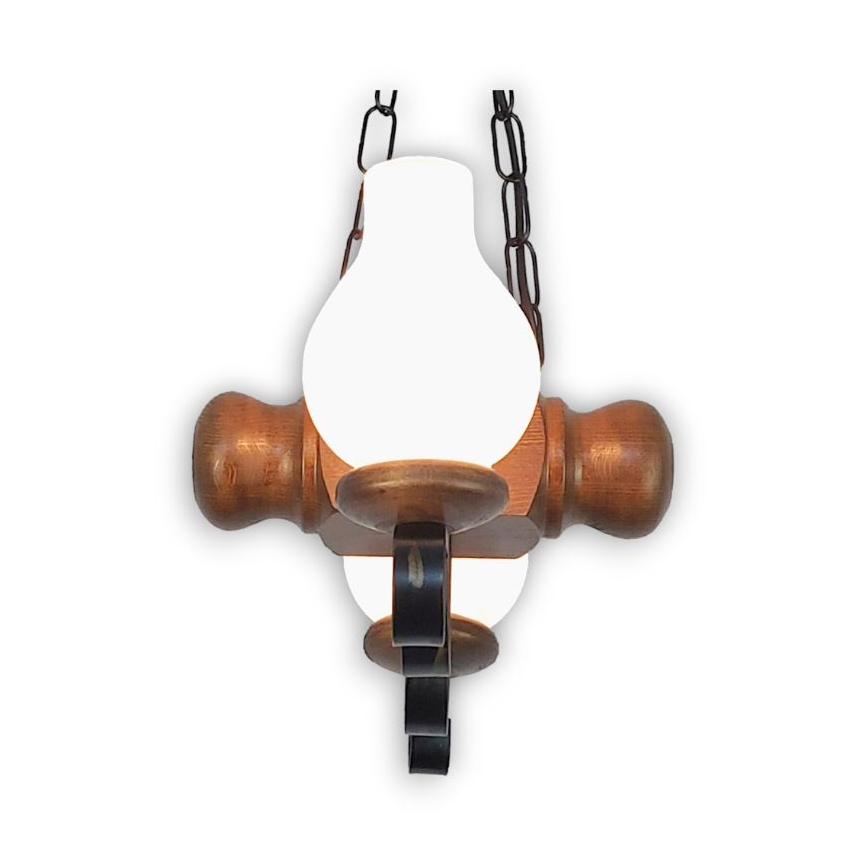 Brilagi - Chandelier on a chain RUSTIC 2xE14/40W/230V beech/walnut